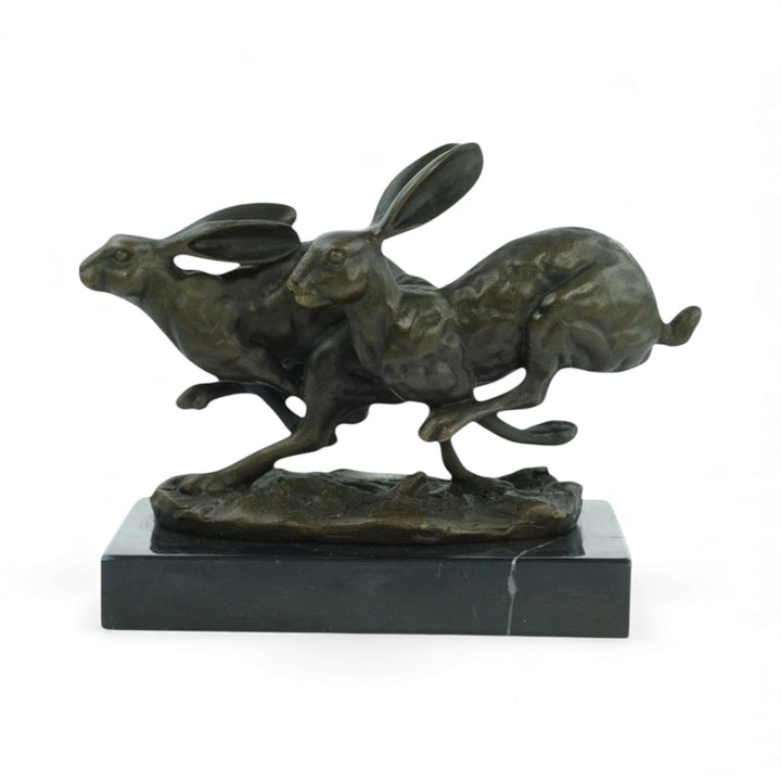 Skulptur laufender Hase aus Bronze