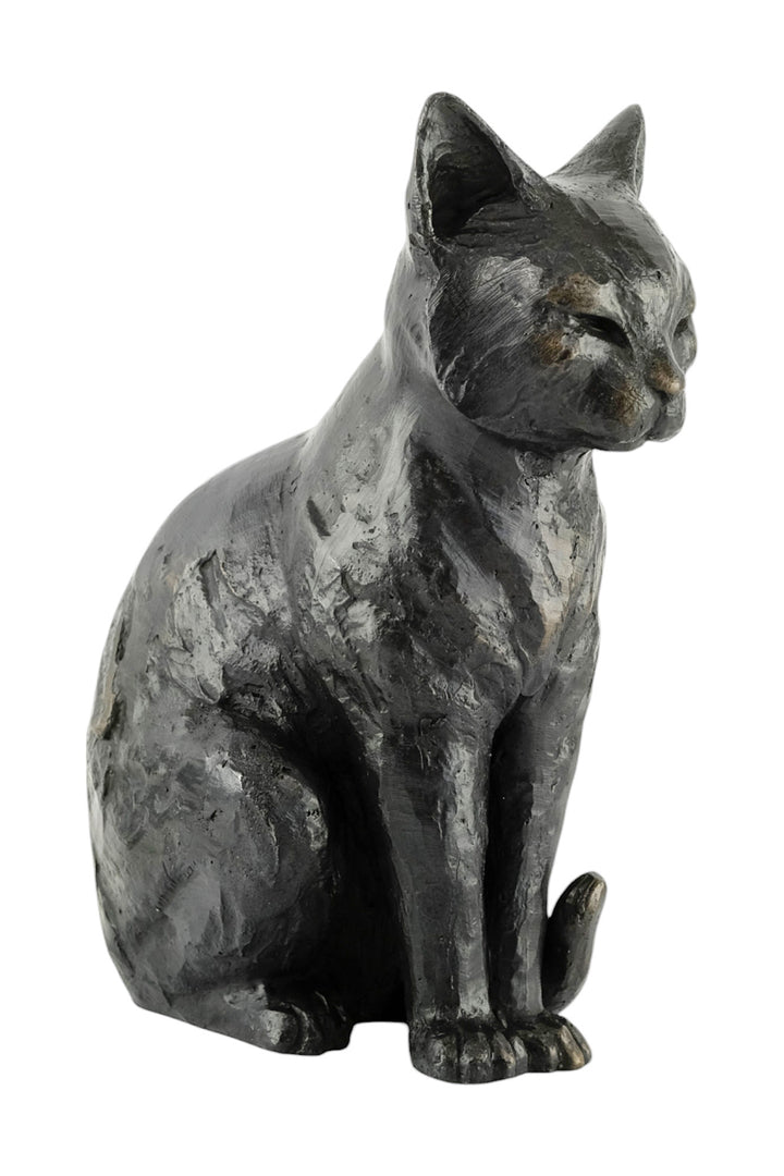 Bronze sculpture of a sitting cat
