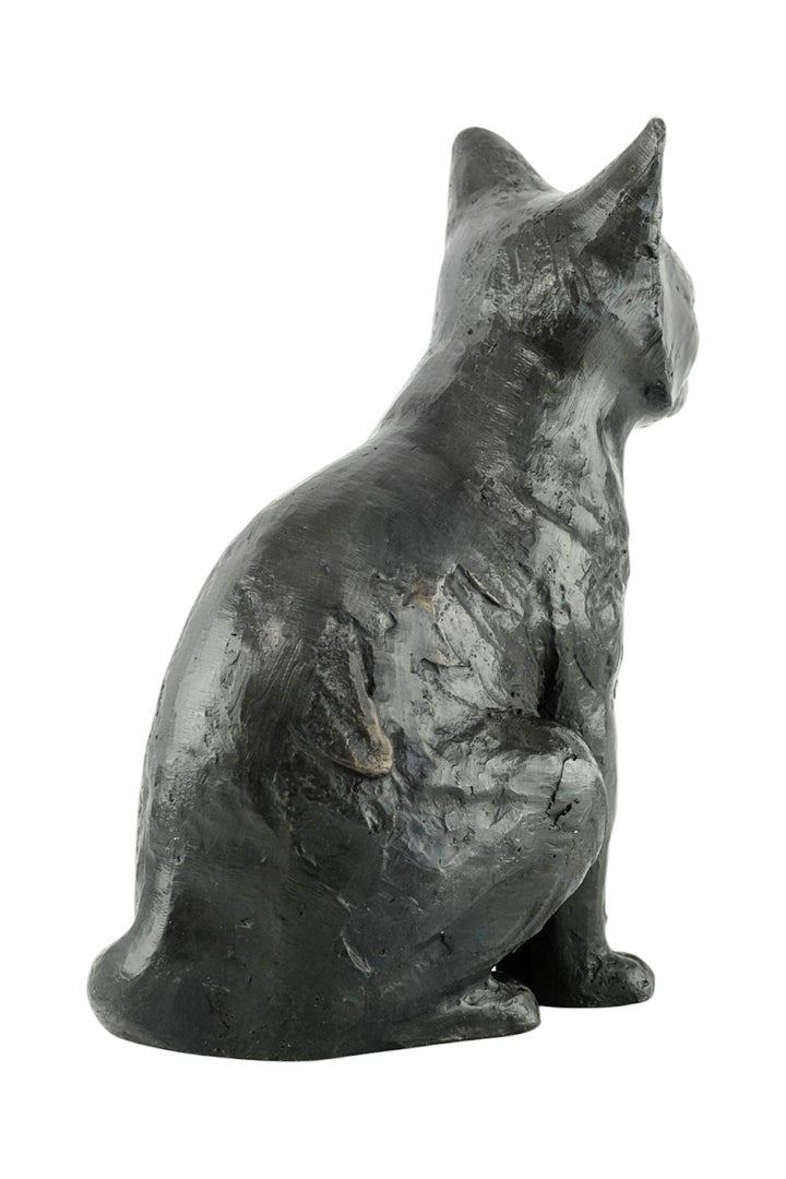 Bronze sculpture of a sitting cat