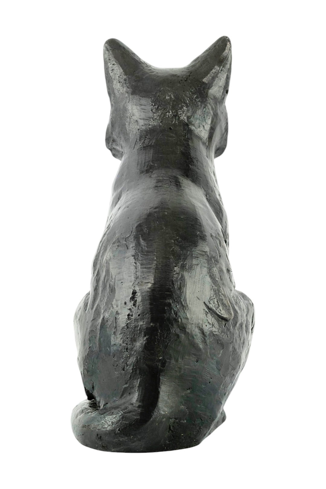 Bronze sculpture of a sitting cat