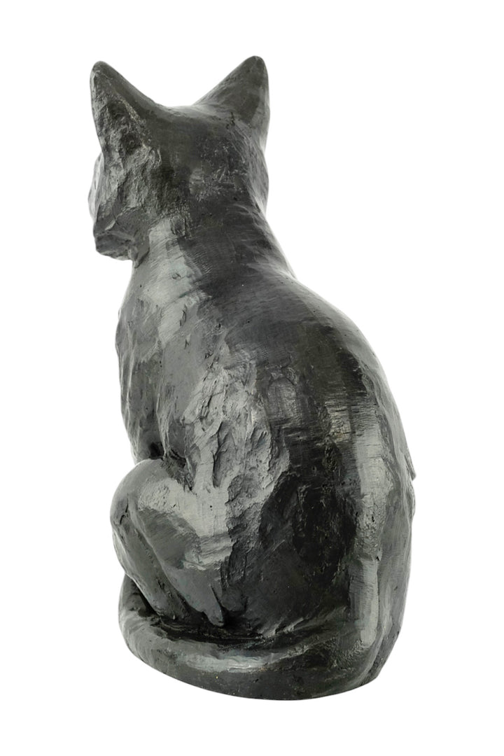 Bronze sculpture of a sitting cat