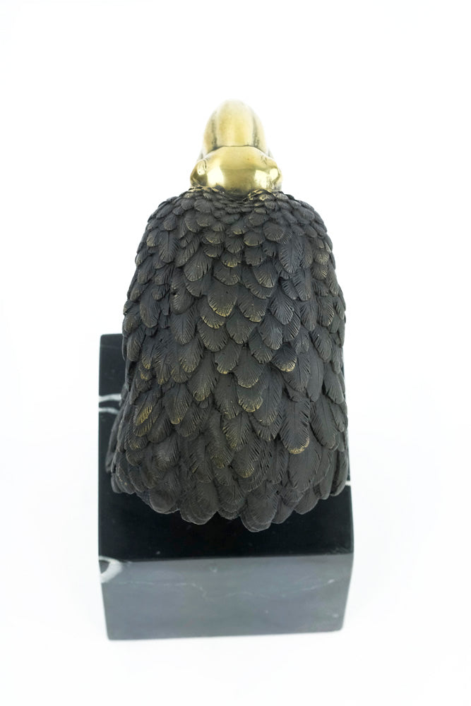 Bronze sculpture of an eagle head