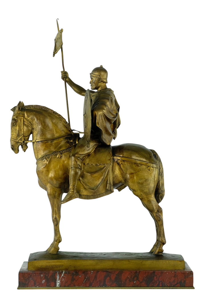 Antique bronze sculpture 'Cavalier Romain' by Emmanuel Fremiet