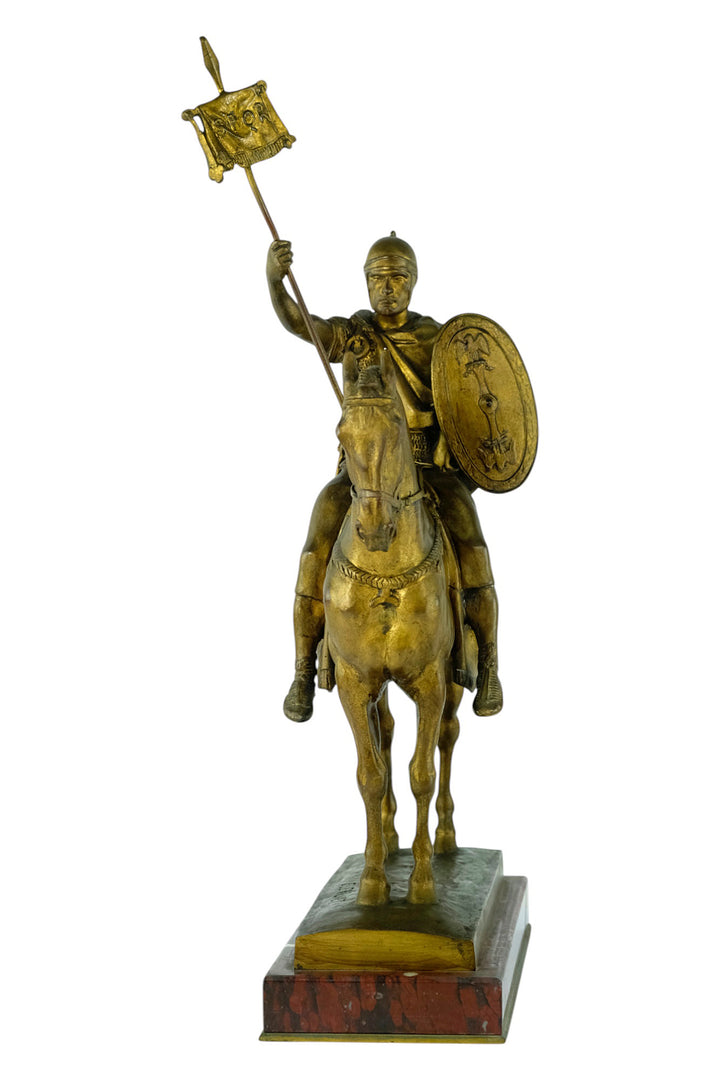 Antique bronze sculpture 'Cavalier Romain' by Emmanuel Fremiet