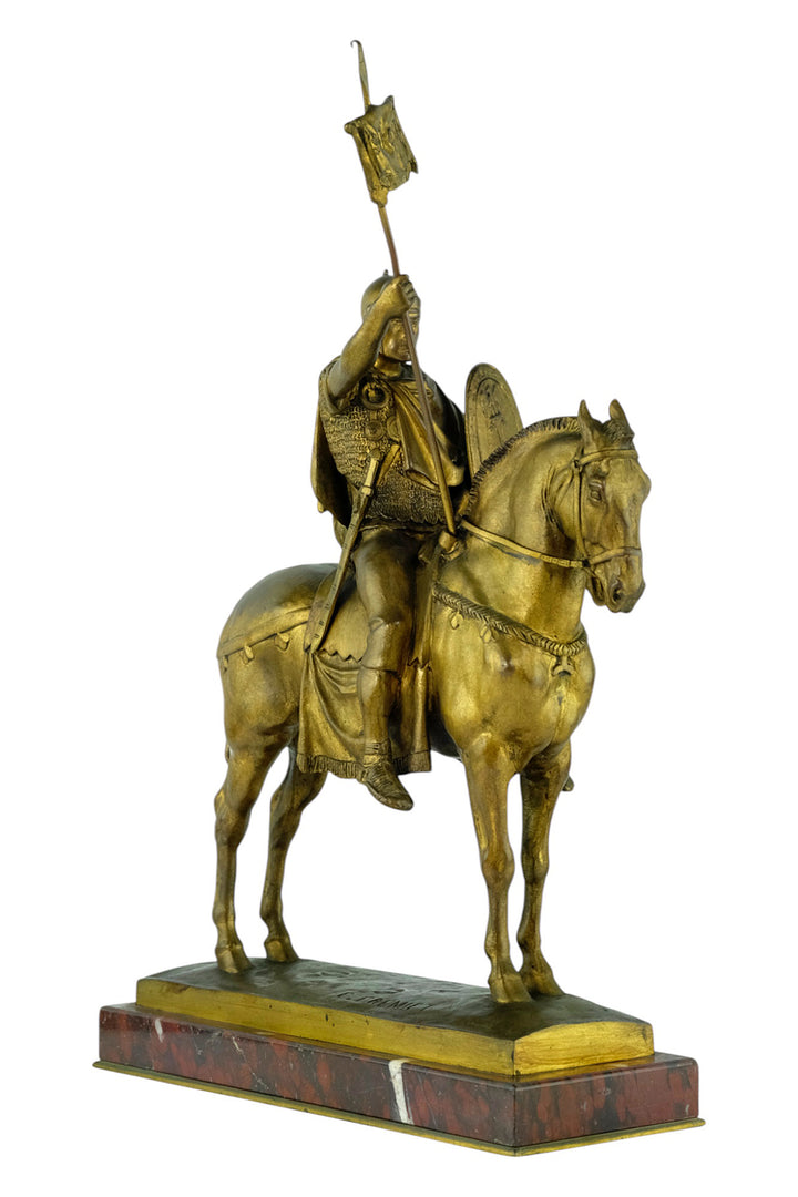 Antique bronze sculpture 'Cavalier Romain' by Emmanuel Fremiet