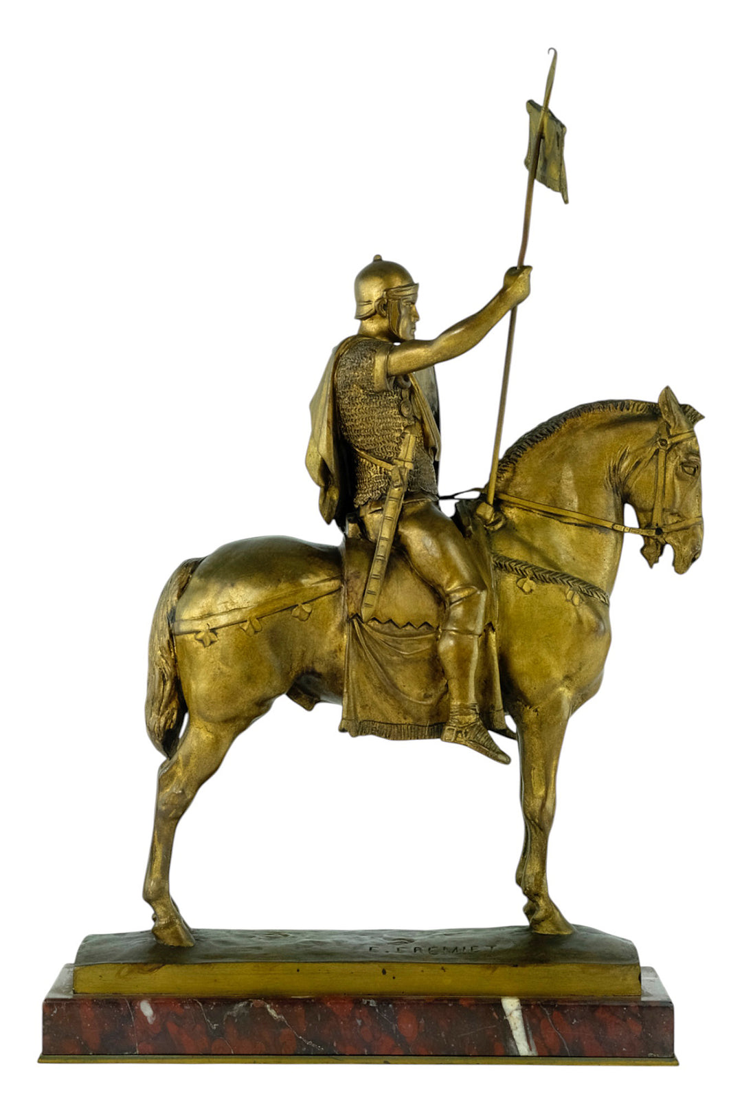 Antique bronze sculpture 'Cavalier Romain' by Emmanuel Fremiet
