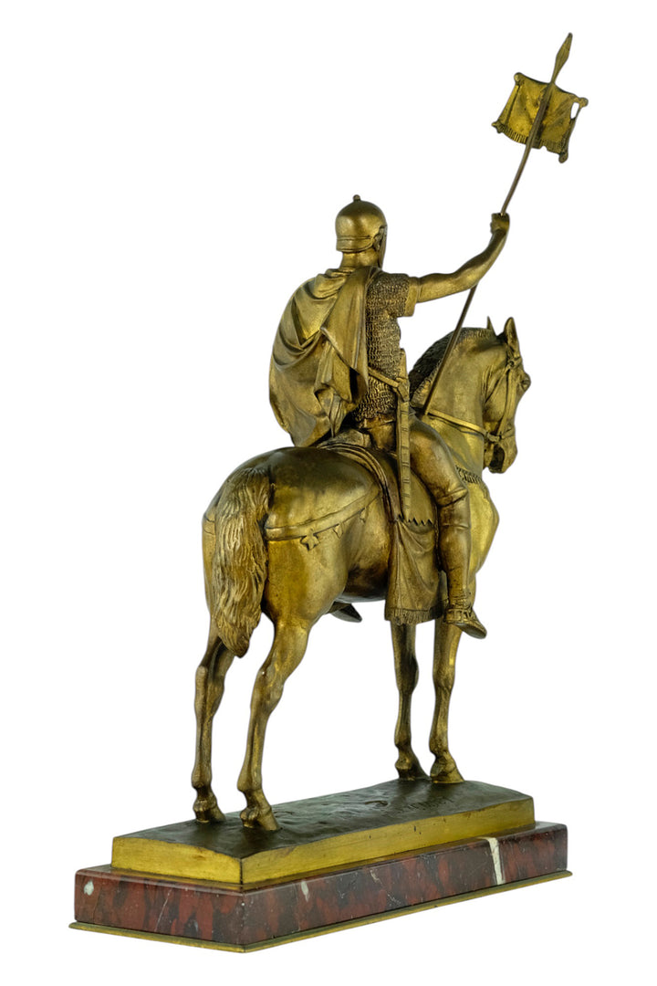 Antique bronze sculpture 'Cavalier Romain' by Emmanuel Fremiet