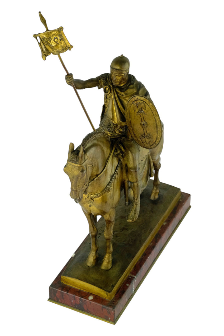 Antique bronze sculpture 'Cavalier Romain' by Emmanuel Fremiet
