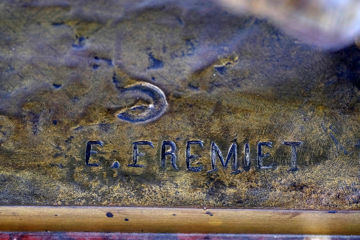 Antique bronze sculpture 'Cavalier Romain' by Emmanuel Fremiet