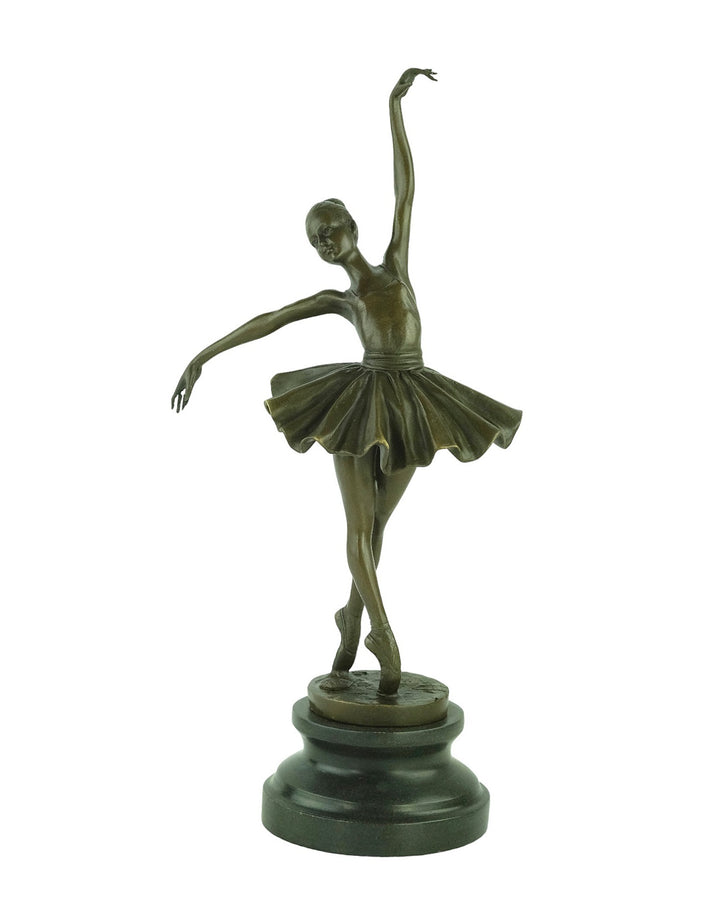 Bronze sculpture of a graceful dancing ballerina