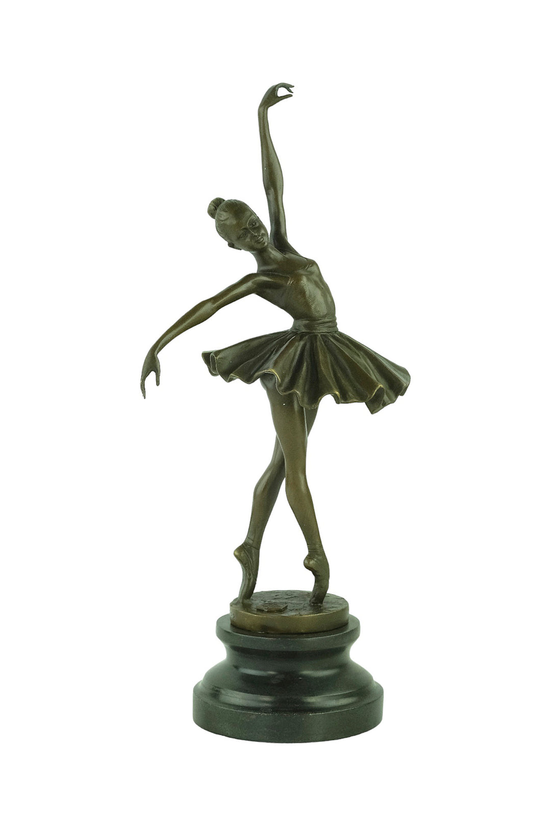 Bronze sculpture of a graceful dancing ballerina