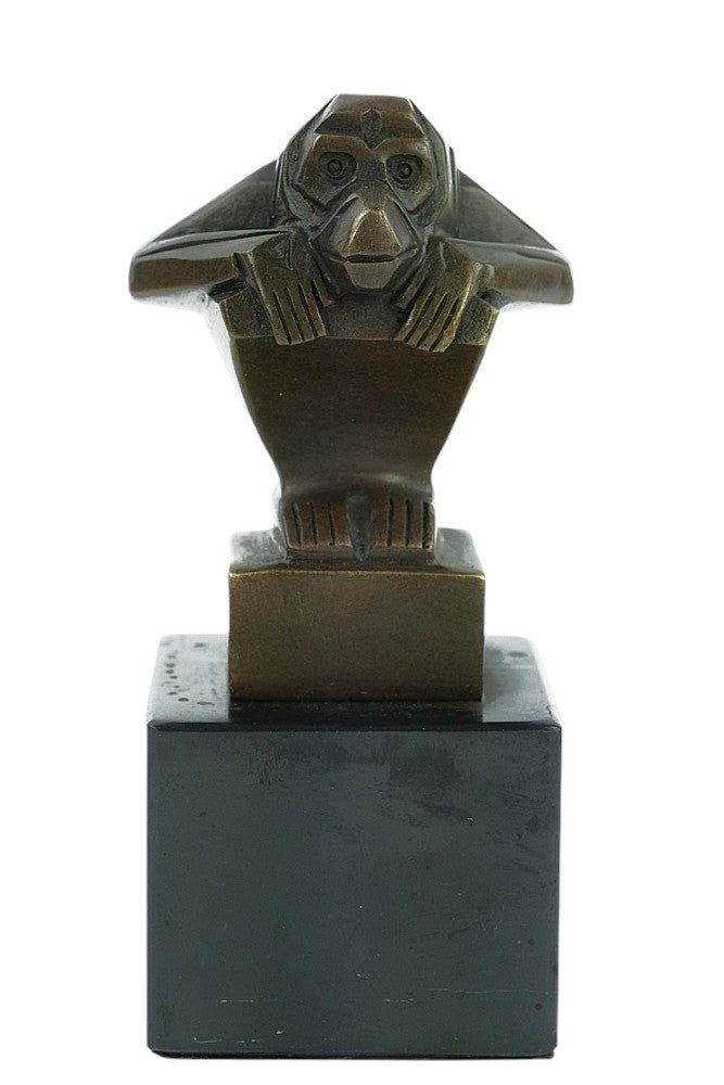 Bronze sculpture of a monkey in Art Deco style