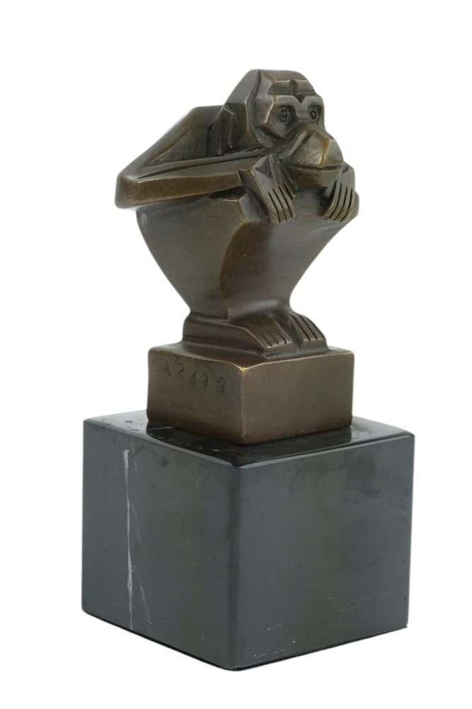 Bronze sculpture of a monkey in Art Deco style