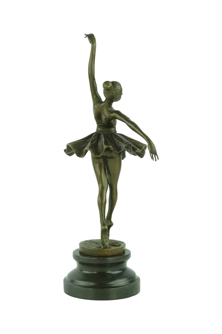 Bronze sculpture of a graceful dancing ballerina