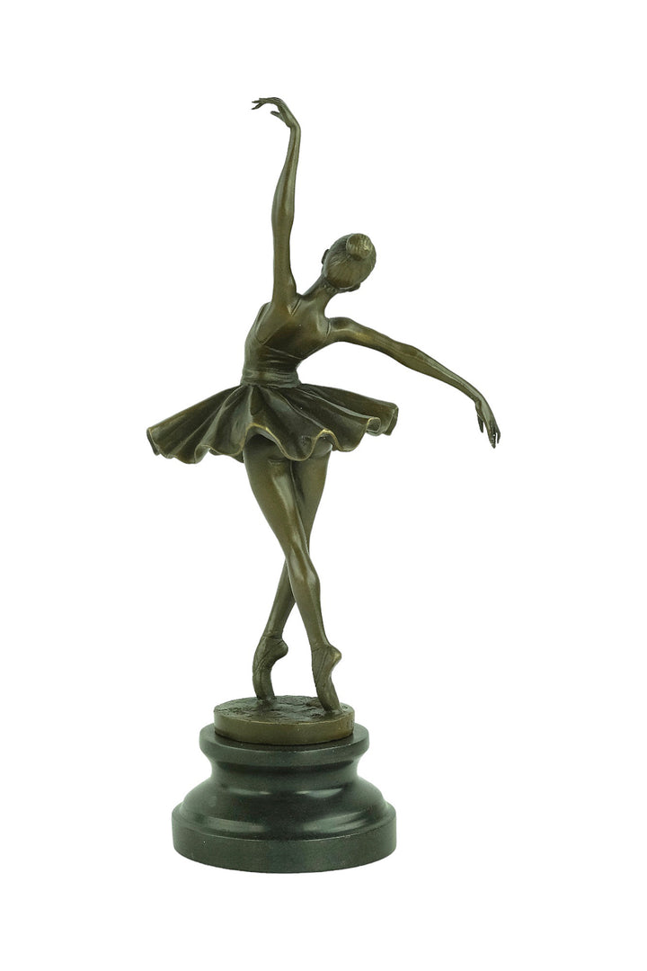 Bronze sculpture of a graceful dancing ballerina