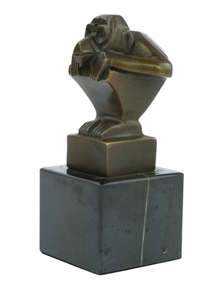 Bronze sculpture of a monkey in Art Deco style