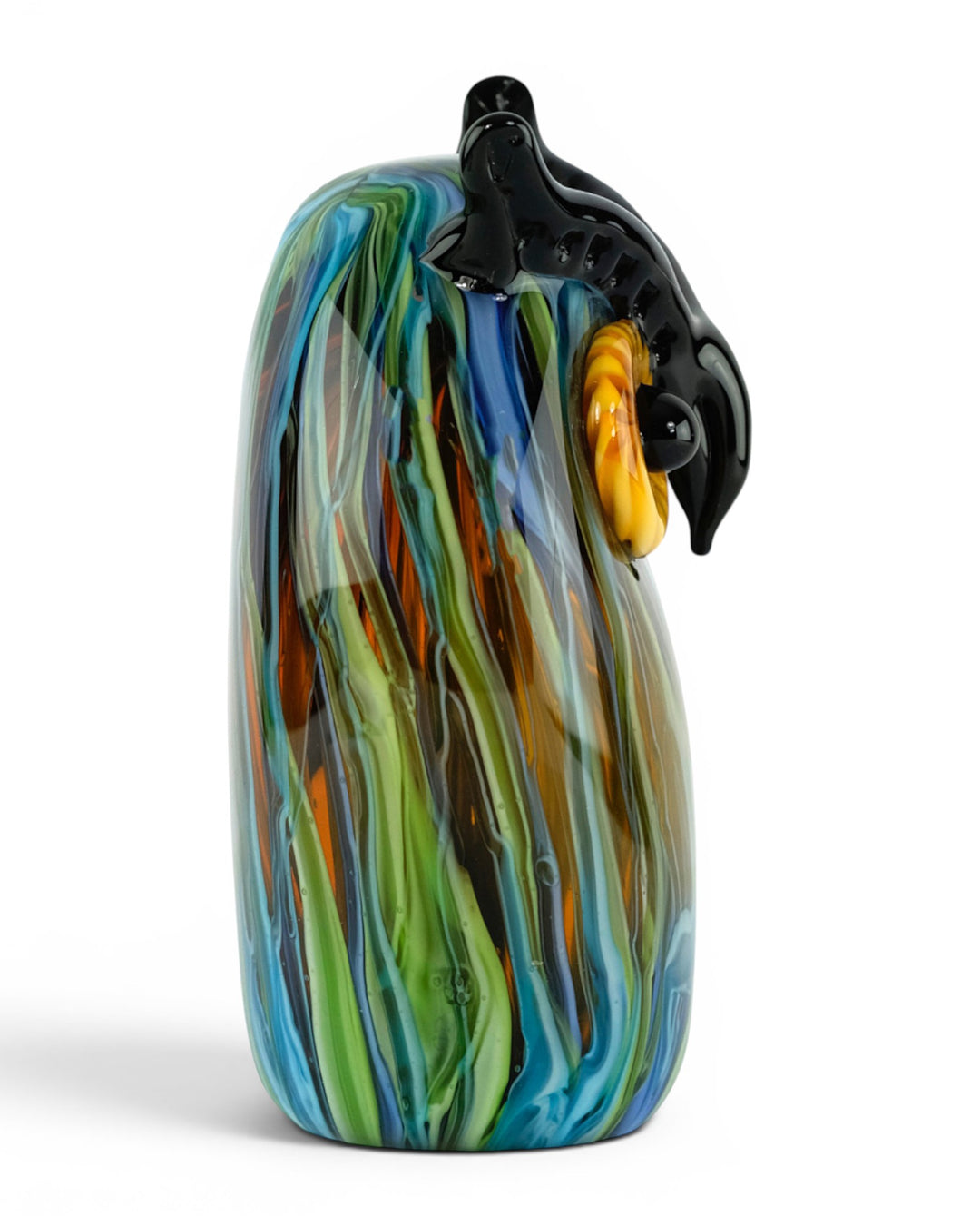 Escultura de Búho de Vidrio Multicolor
