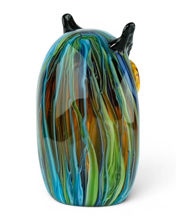 Escultura de Búho de Vidrio Multicolor