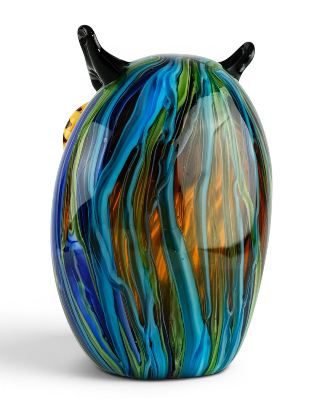 Escultura de Búho de Vidrio Multicolor