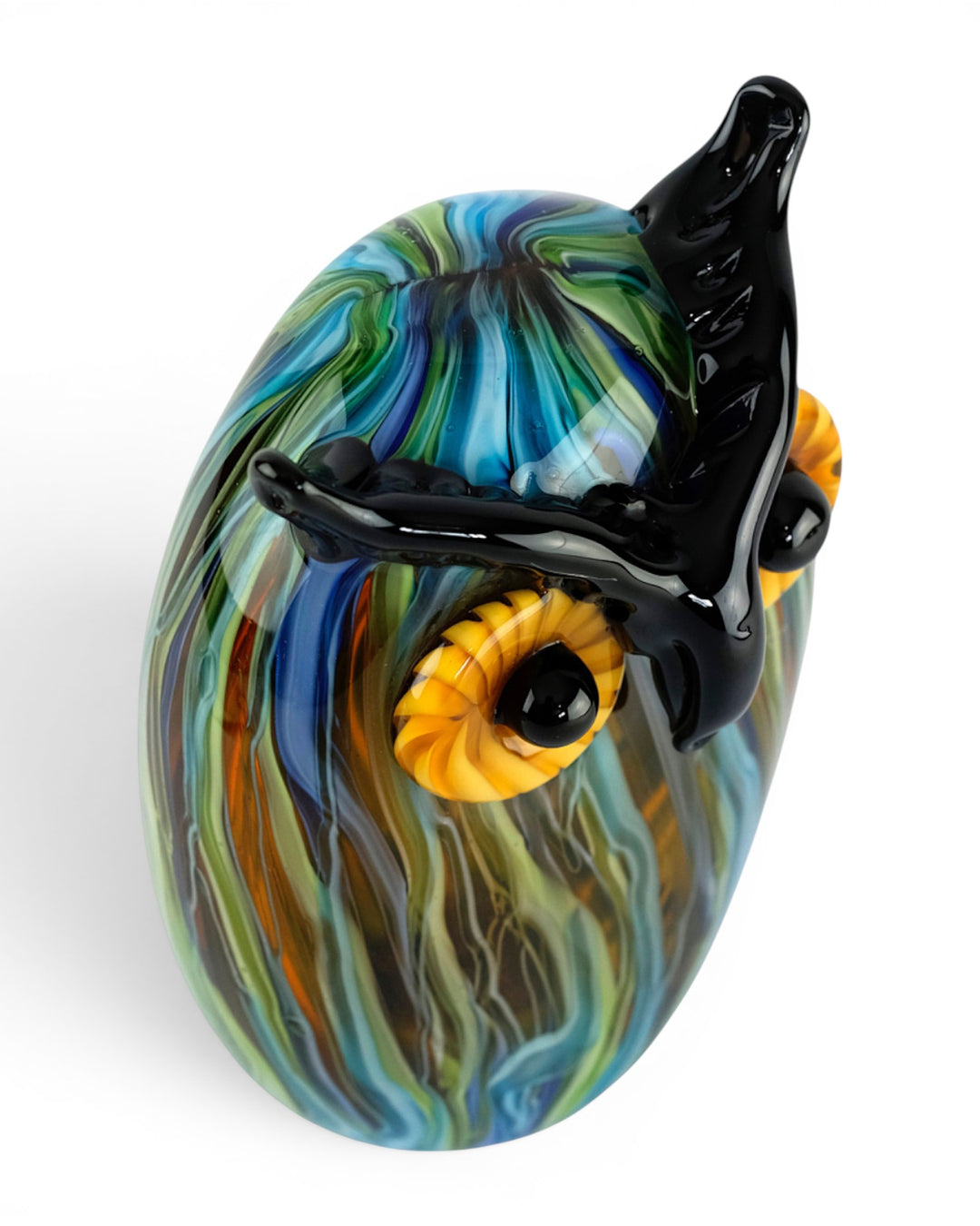 Escultura de Búho de Vidrio Multicolor