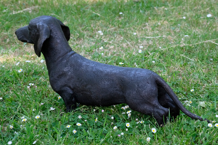 Lebensgröße Bronze Dackel Skulptur