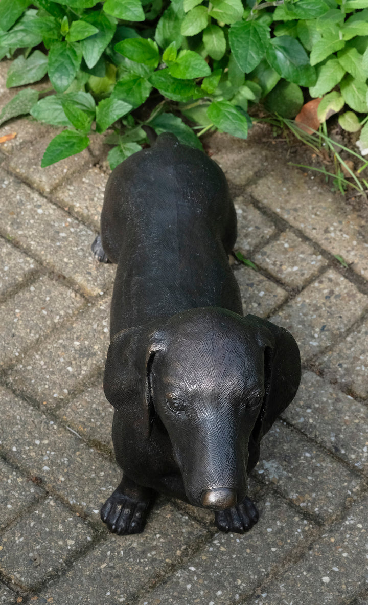 Lebensgröße Bronze Dackel Skulptur