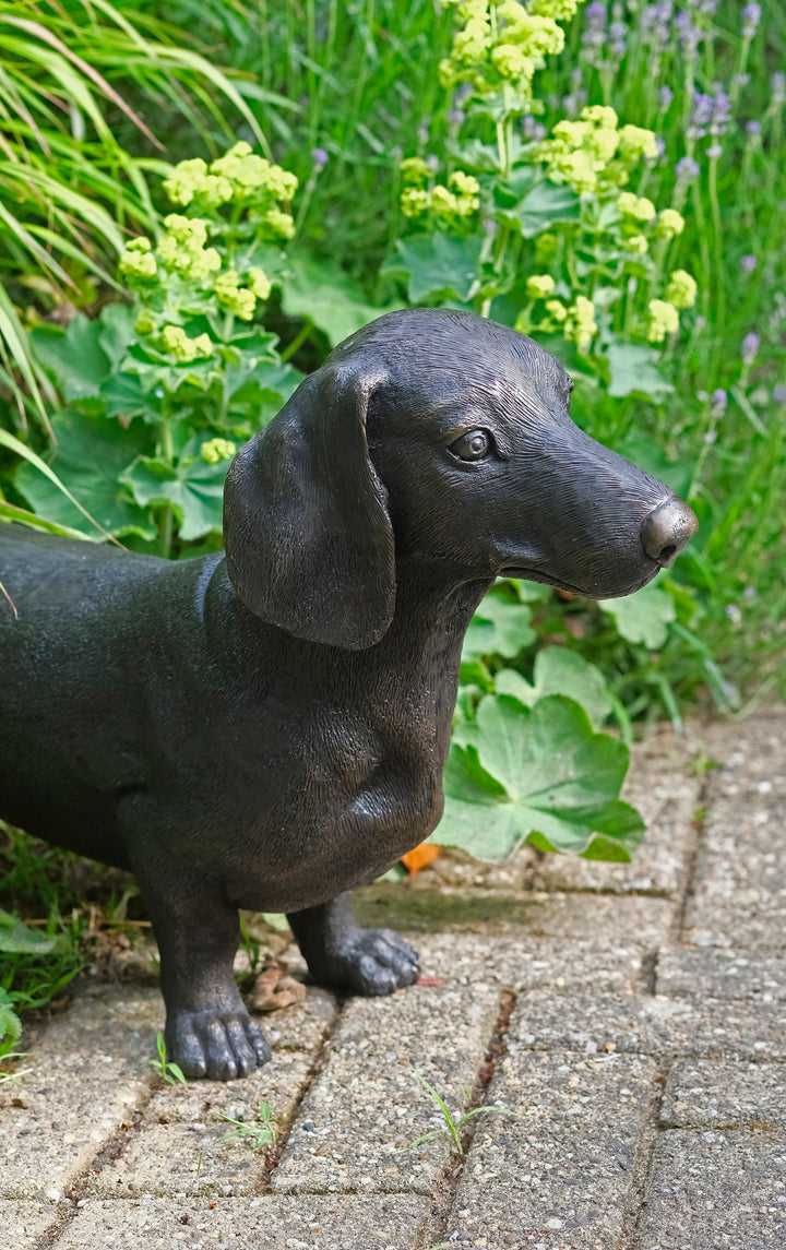 Lebensgröße Bronze Dackel Skulptur