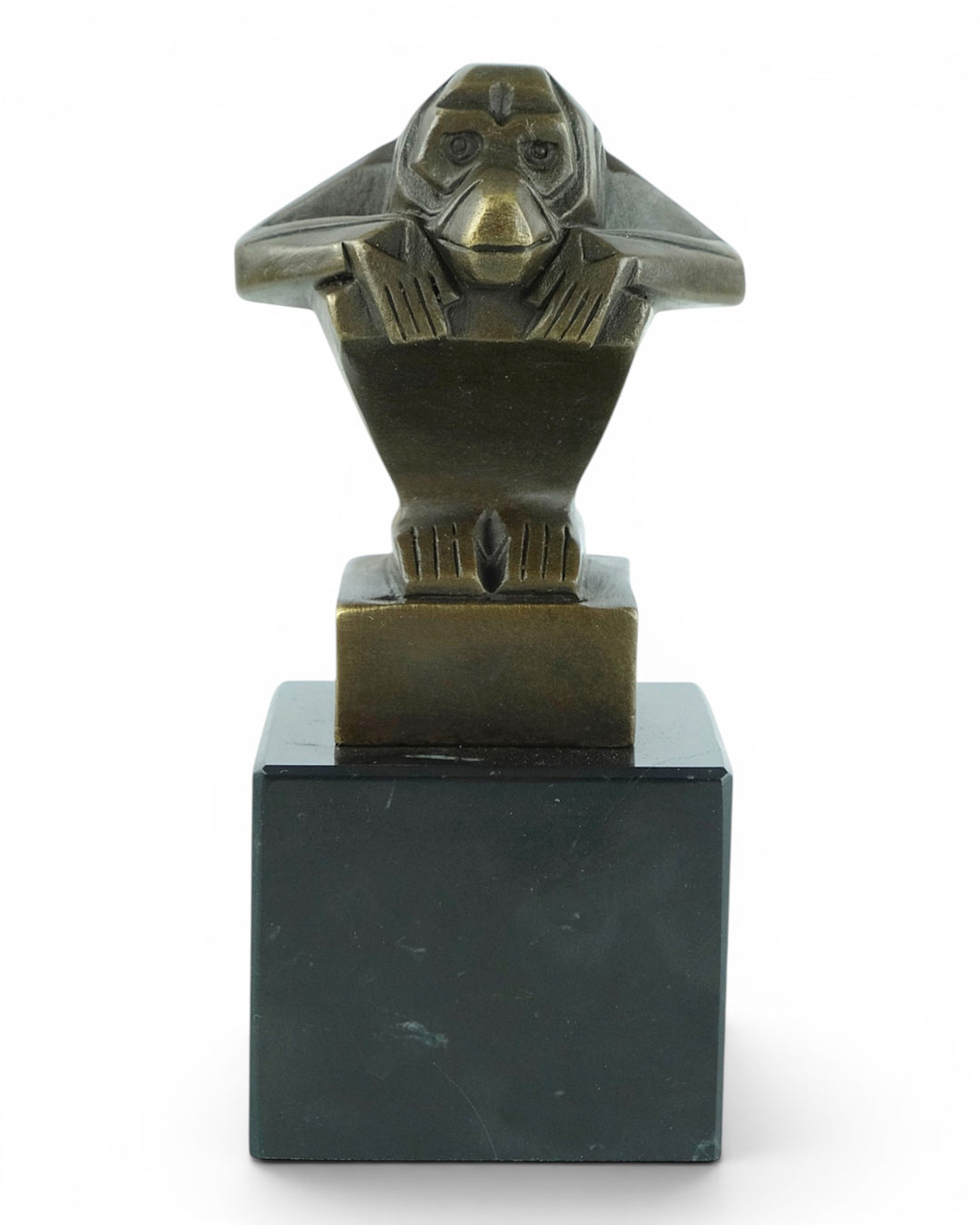 Scultura in bronzo di una scimmia in stile Art Déco