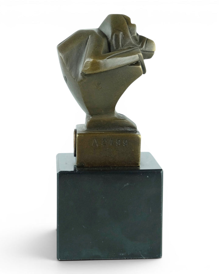 Scultura in bronzo di una scimmia in stile Art Déco