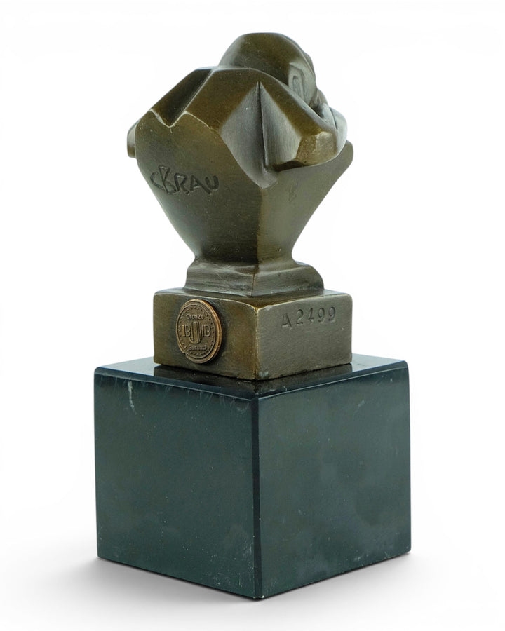 Scultura in bronzo di una scimmia in stile Art Déco
