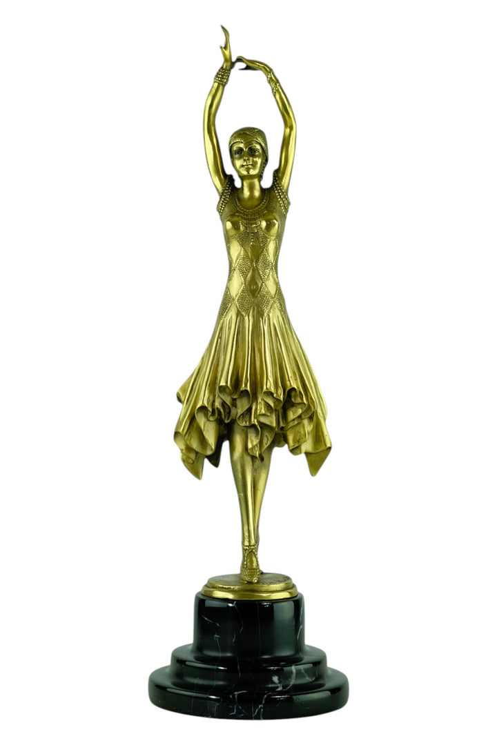 Elegante Bronzeskulptur ‘Miss Kita’ im Art-Déco-Stil