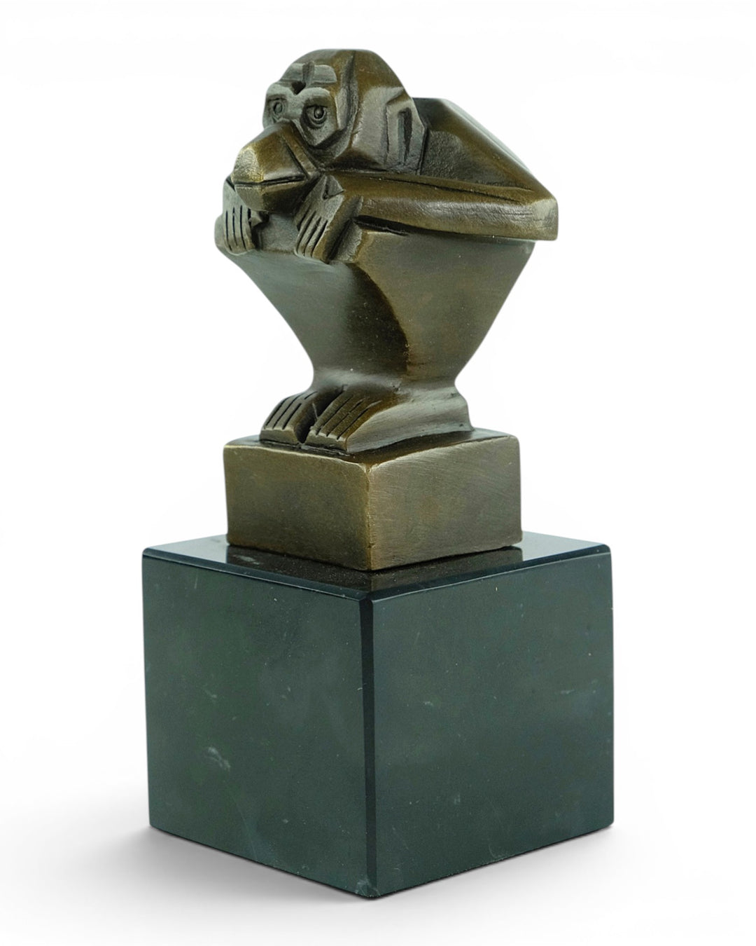 Scultura in bronzo di una scimmia in stile Art Déco