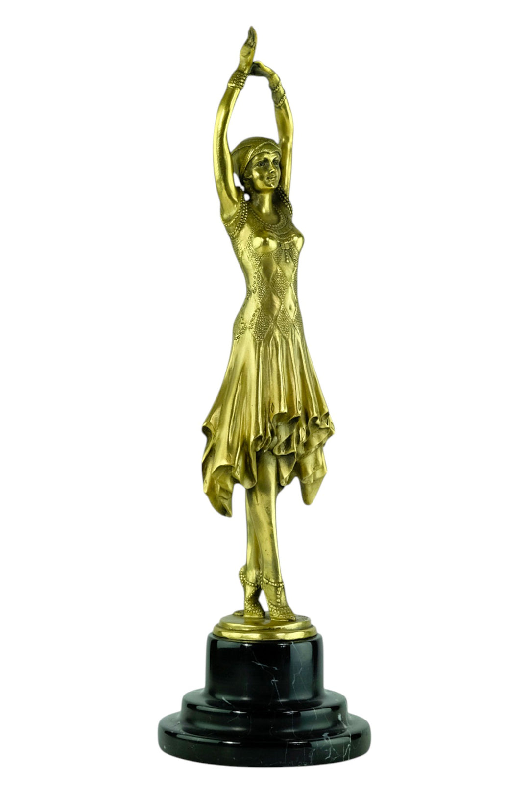 Elegante Bronzeskulptur ‘Miss Kita’ im Art-Déco-Stil