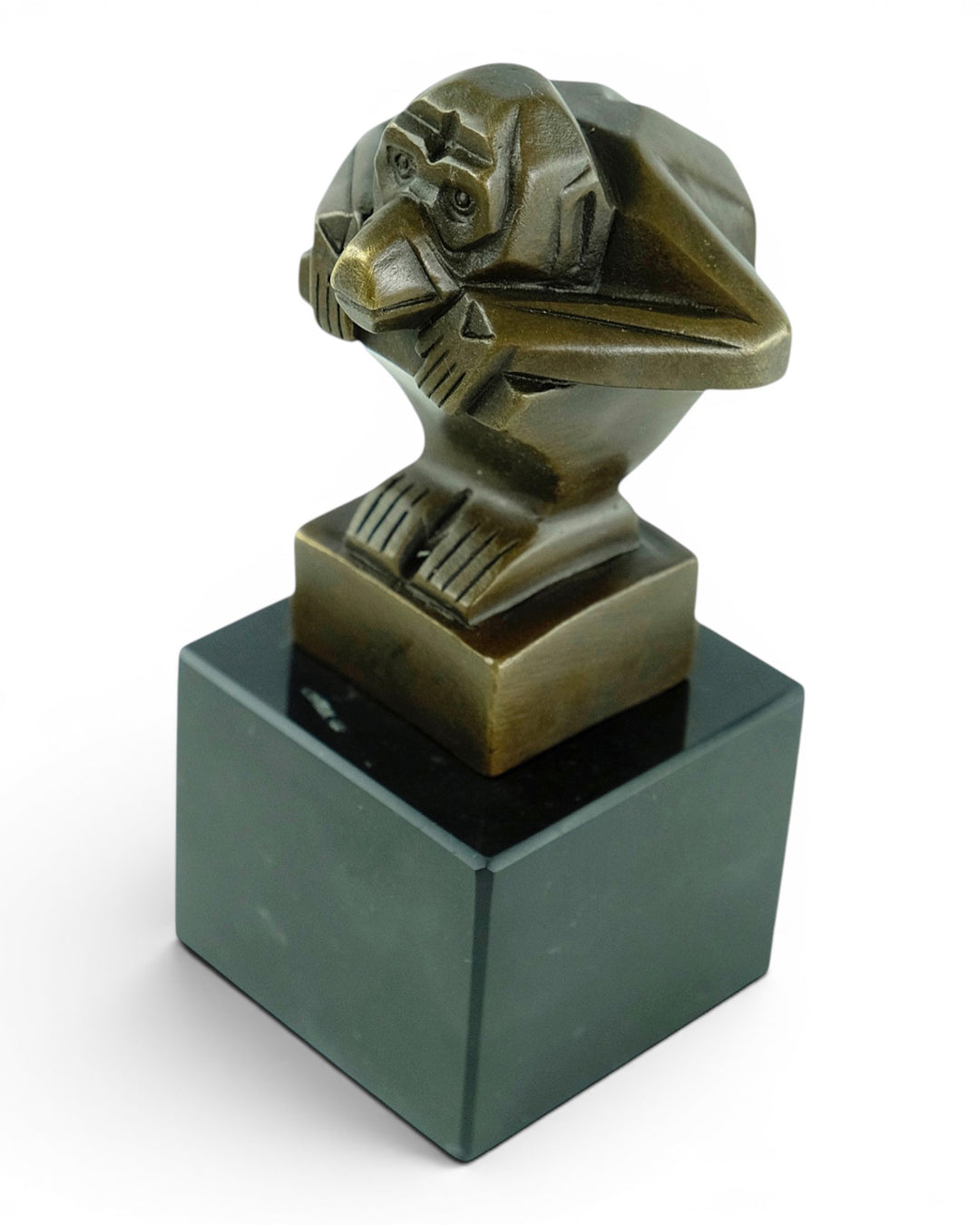 Scultura in bronzo di una scimmia in stile Art Déco