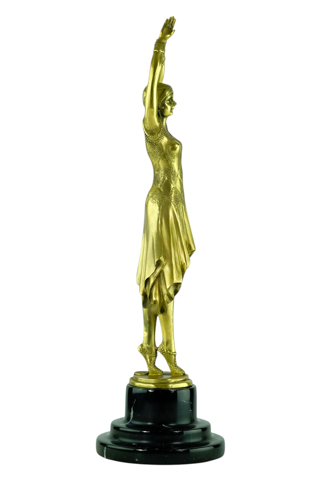 Elegante Bronzeskulptur ‘Miss Kita’ im Art-Déco-Stil