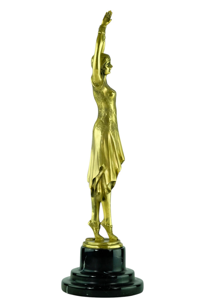 Elegante Bronzeskulptur ‘Miss Kita’ im Art-Déco-Stil