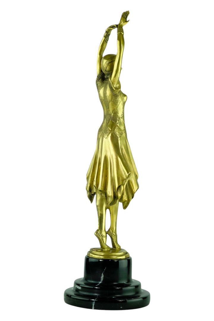 Elegante Bronzeskulptur ‘Miss Kita’ im Art-Déco-Stil