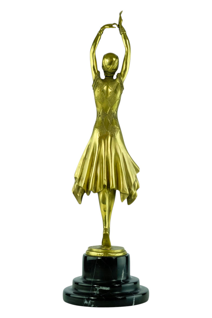 Elegante Bronzeskulptur ‘Miss Kita’ im Art-Déco-Stil