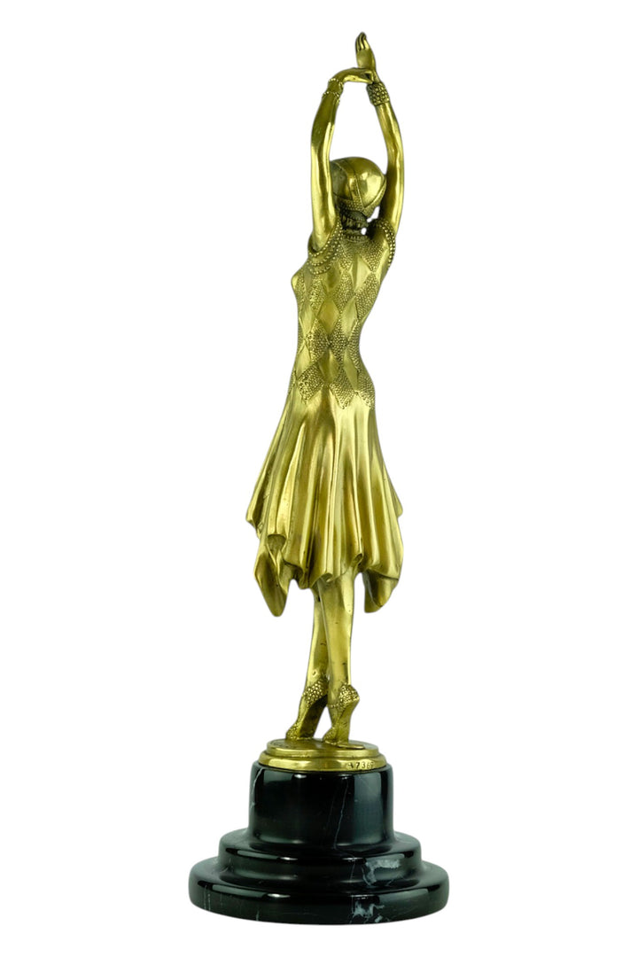 Elegante Bronzeskulptur ‘Miss Kita’ im Art-Déco-Stil