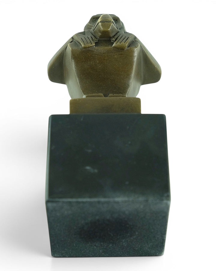 Scultura in bronzo di una scimmia in stile Art Déco