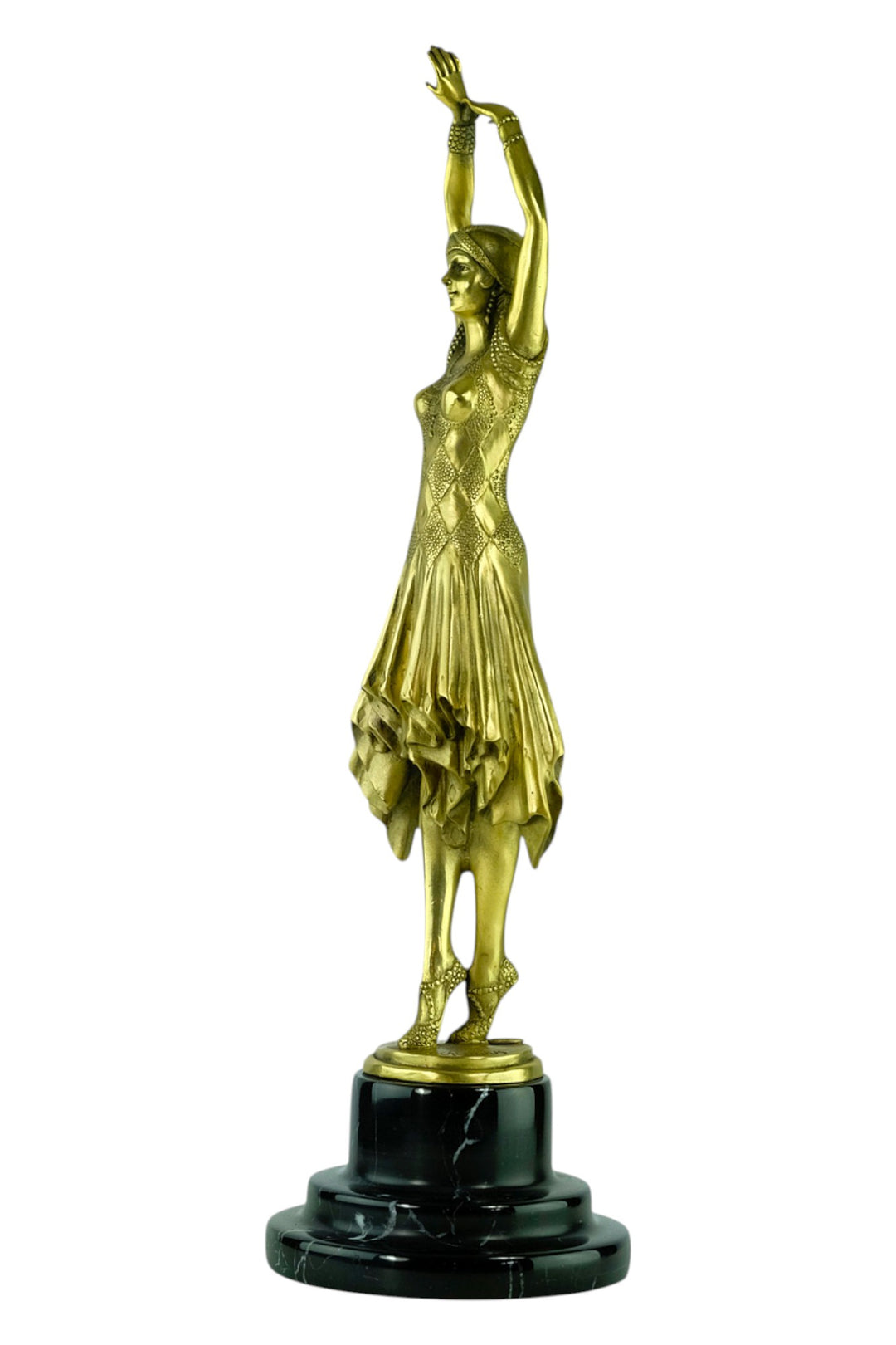 Elegante Bronzeskulptur ‘Miss Kita’ im Art-Déco-Stil