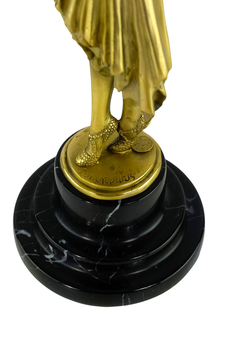 Elegante Bronzeskulptur ‘Miss Kita’ im Art-Déco-Stil