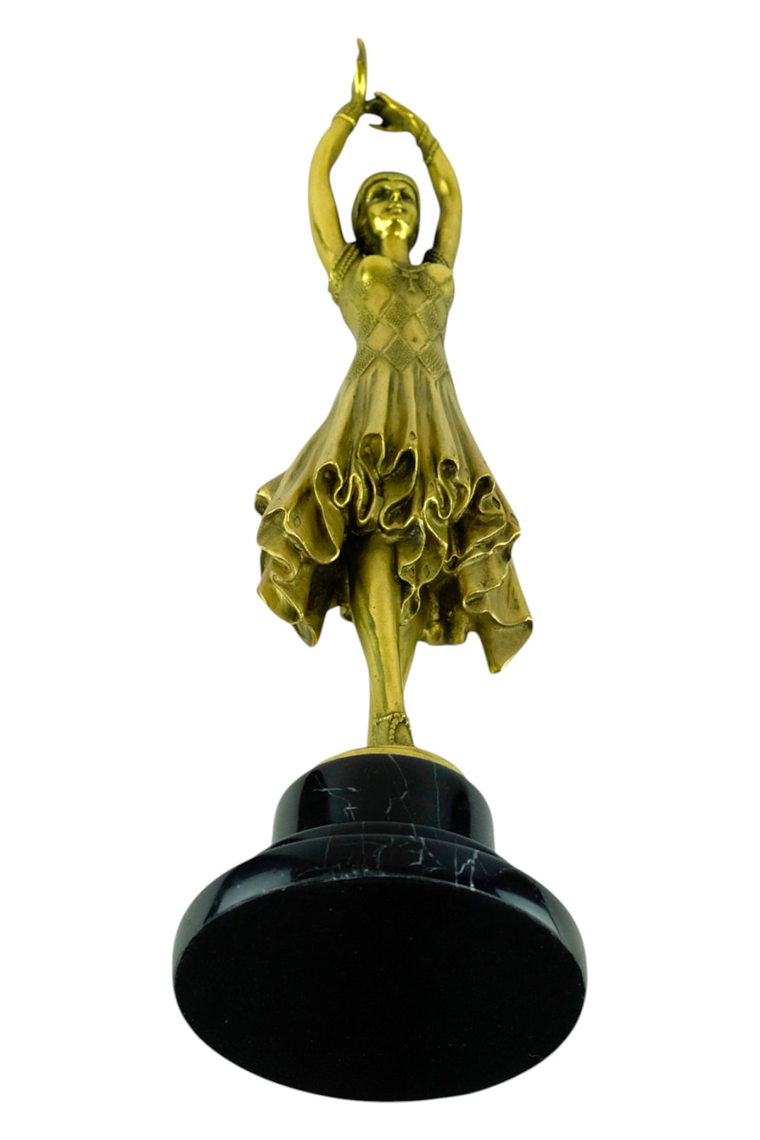 Elegante Bronzeskulptur ‘Miss Kita’ im Art-Déco-Stil