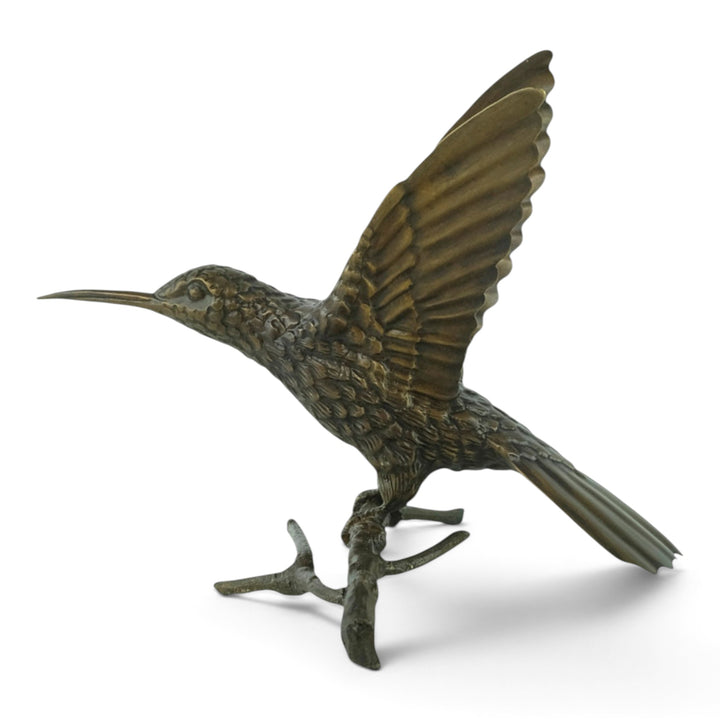 Bronze spiderhunter sculpture