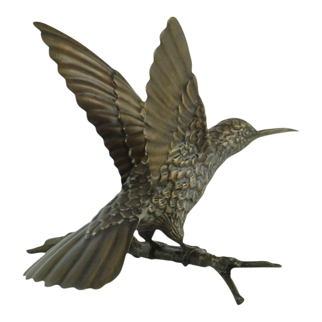 Bronze spiderhunter sculpture