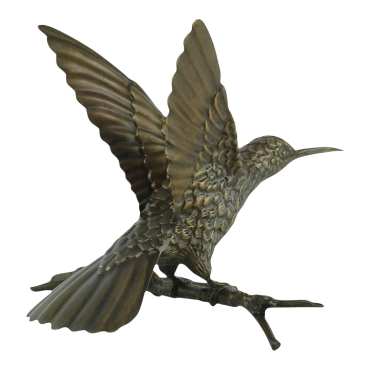 Bronze spiderhunter sculpture
