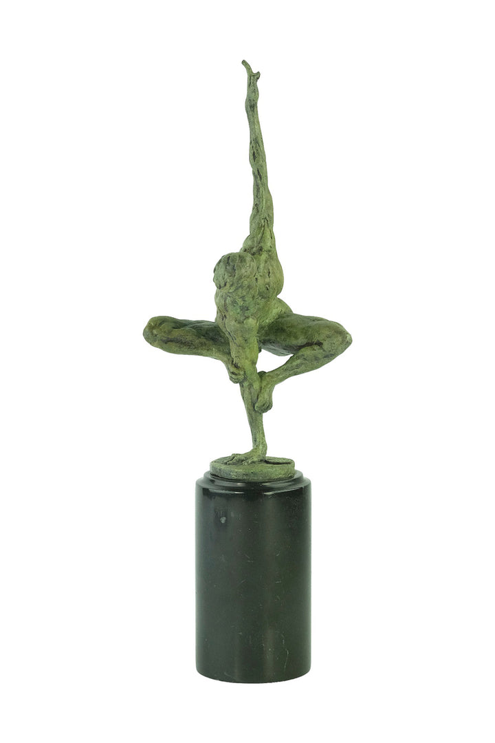Bronze sculpture of a male gymnast