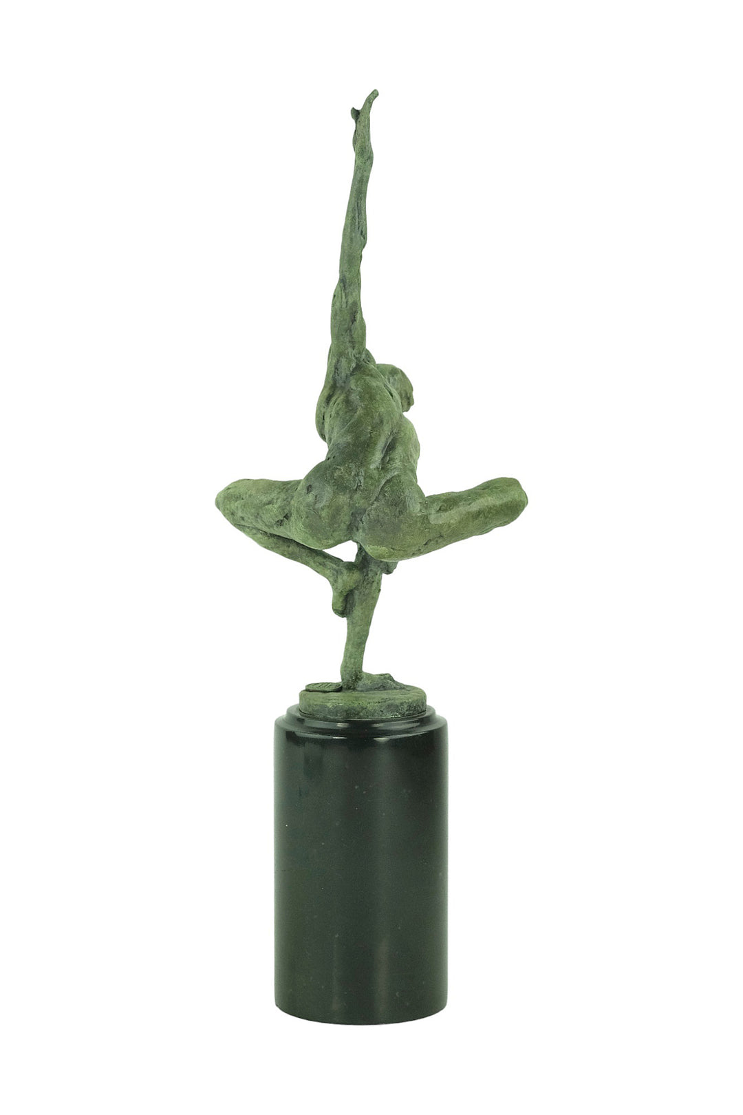 Bronze sculpture of a male gymnast