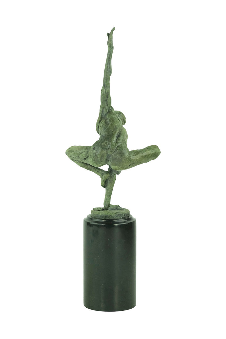Bronze sculpture of a male gymnast