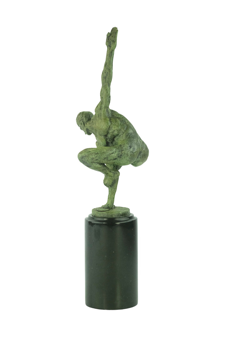 Bronze sculpture of a male gymnast